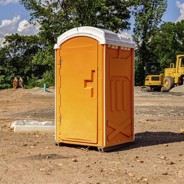 how often are the porta potties cleaned and serviced during a rental period in Lowry